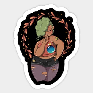 Green witch Sticker